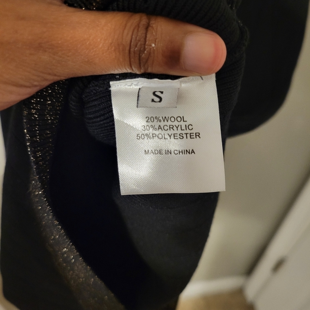 Luxedress Women's Elegant Wool Blend Little Black Dress. Size S - Picture 12 of 12